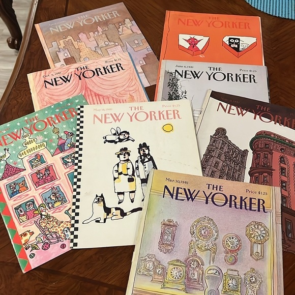Vintage New Yorker Magazine Covers Only 1981 Set of 32 Artwork Frameable Gifts - Picture 3 of 4